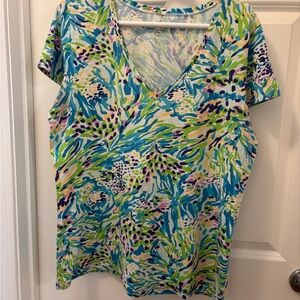 LILLY PULITZER Vibrant Multicolor V-Neck Top